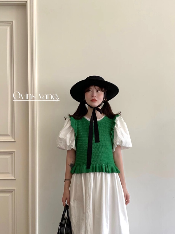 [ovinsyang] Yuanqi concave knitted vest 8659# WTT