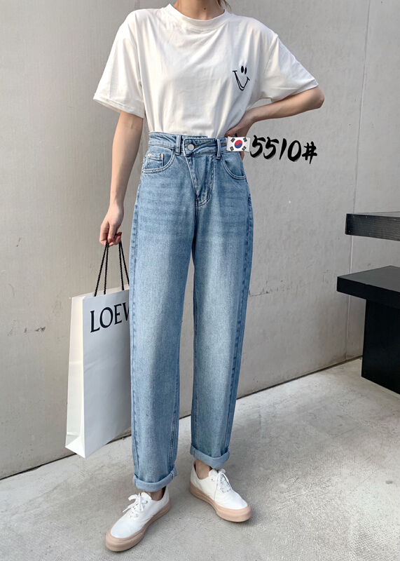 New in early summer! [M +] Korean fashion versatile straight jeans j5510# CLS