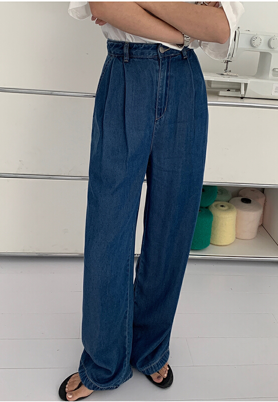 [the mind] solid color casual versatile jeans 70026# XYJ
