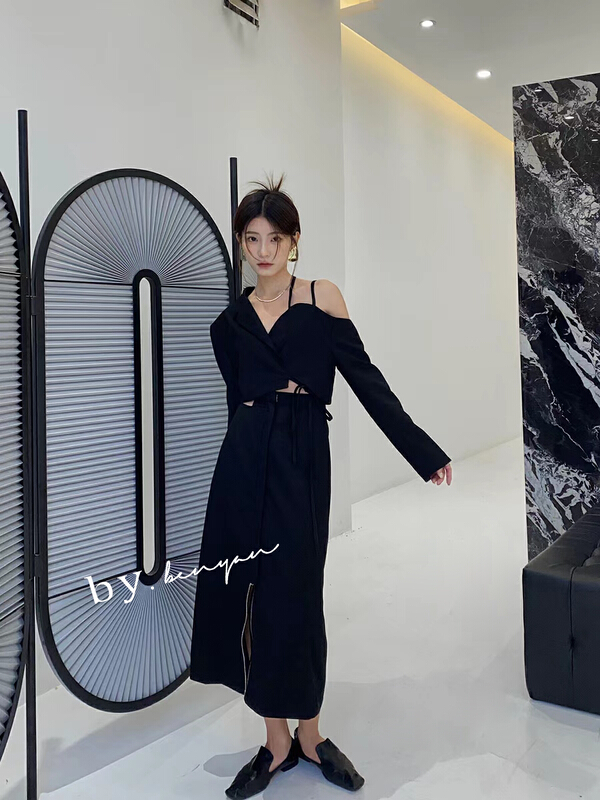 New year in early spring! [benyan] minority design solid color short coat + Korean versatile solid color skirt suit 7636# zxx