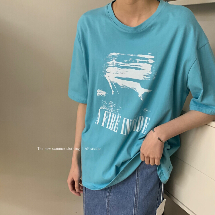 [AF] versatile lettered short sleeve T-shirt t3935# XYY