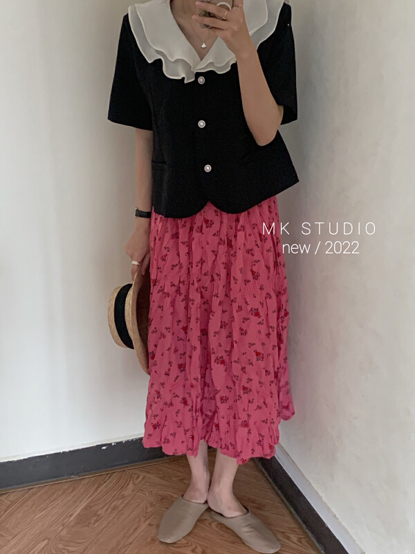 New in early summer! [Chen] Korean retro slim high waist skirt 3187# hjy
