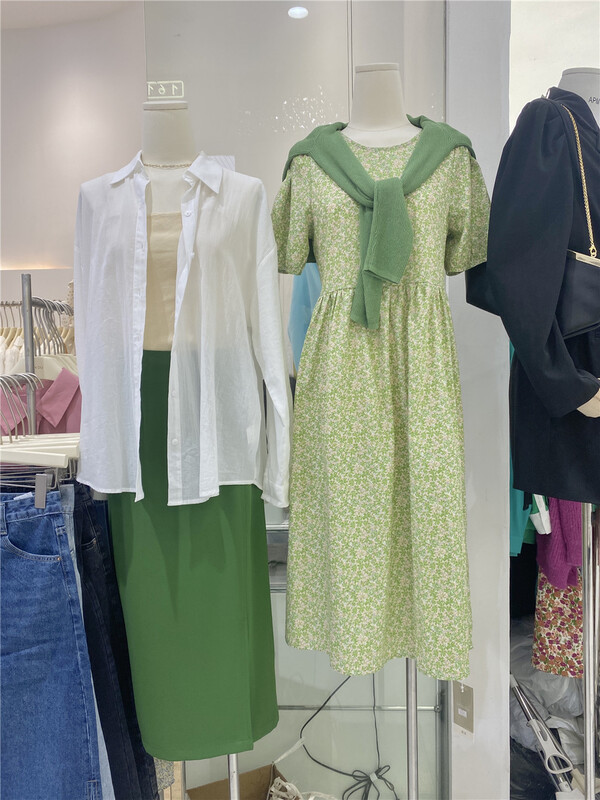 goods in stock! New in early summer! [sendu] round neck fresh floral bubble sleeve dress 81270# zxx