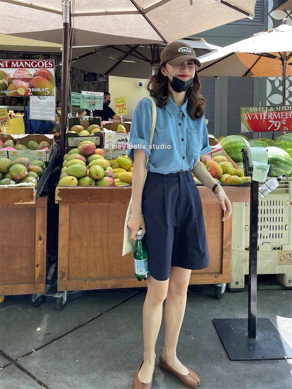 [hey Bella] Korean style single breasted fashion shirt 1285# ll