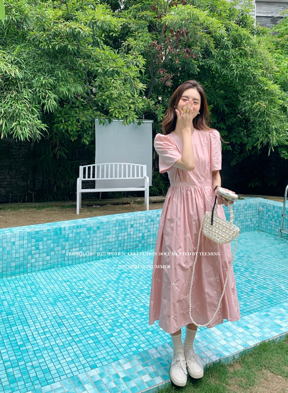 [teem ing] French romantic heavy industry dress 22t210# hjy