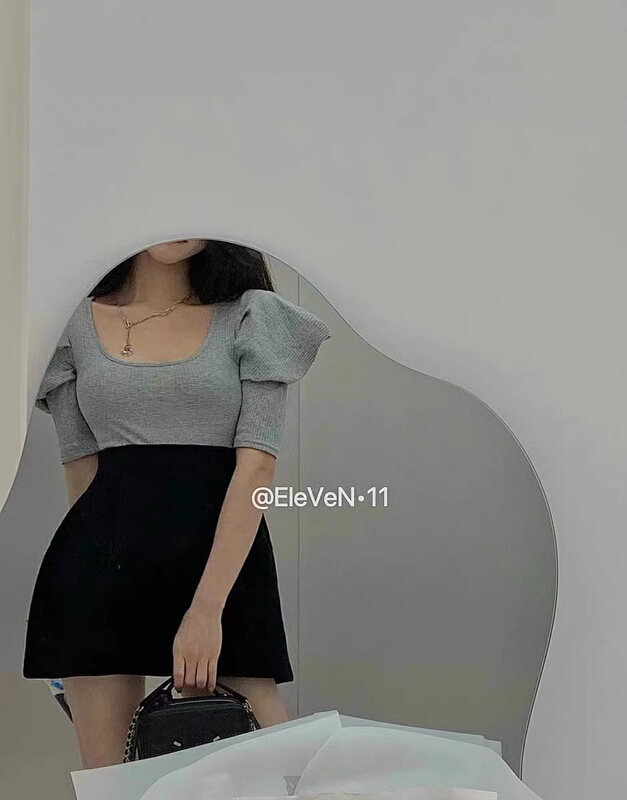New in early summer! [M.H] Korean style simple T-shirt + skirt suit 2434# PCZ