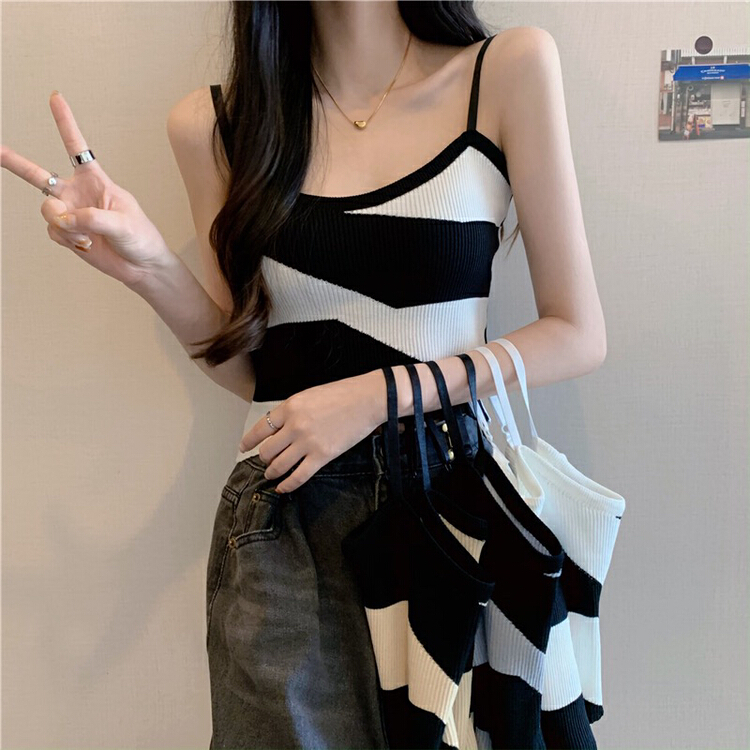 New in early summer! [F.P.] irregular cross slim vest / sling u023# HBx