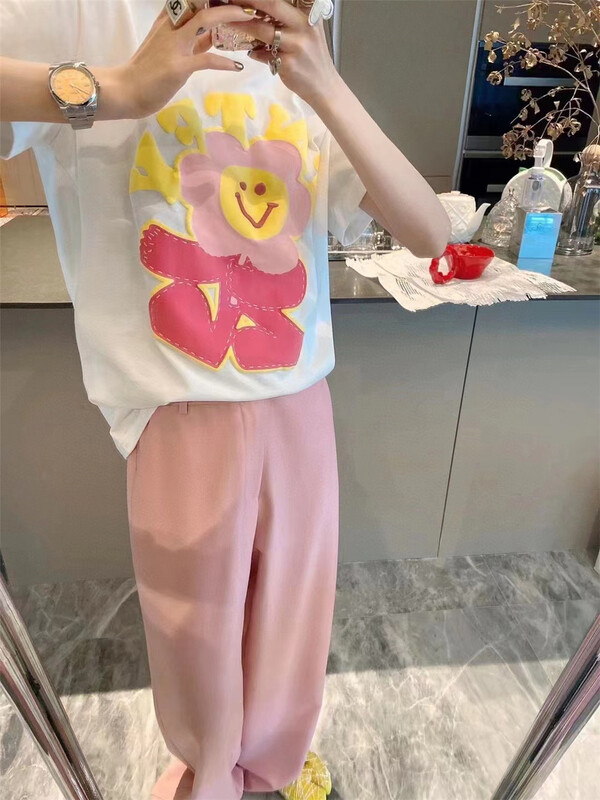 [Yu Han] fashion versatile loose short sleeve T-shirt 3262# zyh