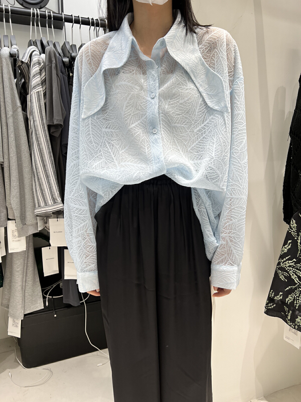 goods in stock! New in early summer! [Bu class] micro transparent design loose shirt 13638# zxl