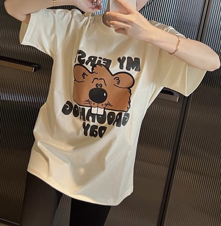 New in early summer! [Tutu] cartoon letter printed short sleeve T-shirt c569# zxx