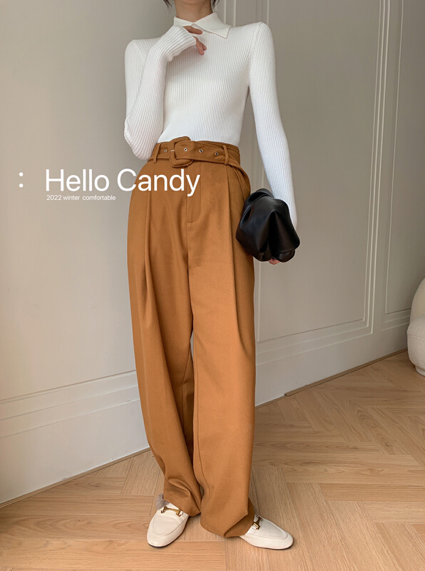 [candy] Korean version of simple temperament trousers (without belt) ys1-21010708# ZSY
