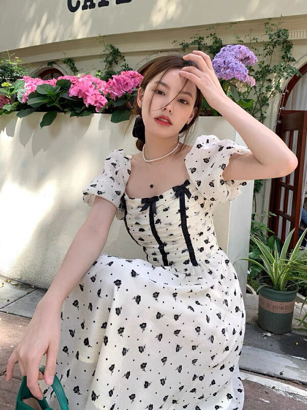 [Huaxi] Chiffon printed lady dress 8962# PCZ