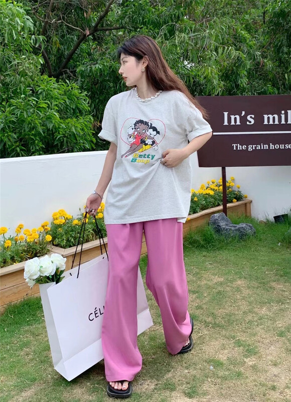 [eleven] round neck Pullover cartoon printed short sleeve T-shirt 9073# lwy