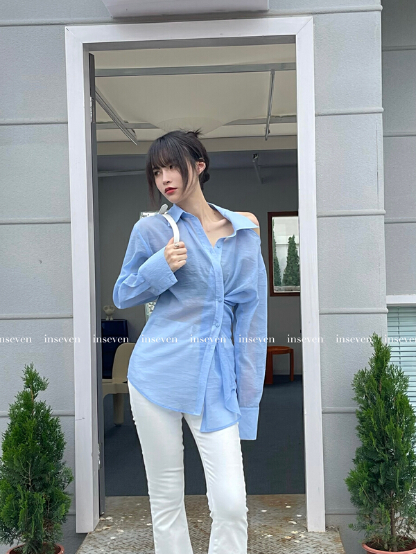 Original price 100.39! [inseven] design sense hollow out sunscreen shirt 25191# ozq