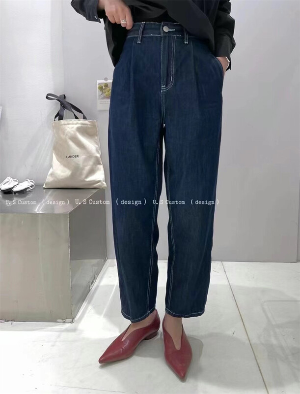 [SMX] thin casual versatile wide leg jeans 66785# XJ