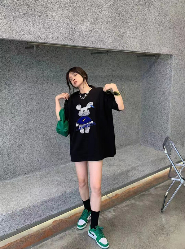 New year in early spring! [Yingquan she] Korean loose cartoon printed short sleeve T-shirt 4970# WW