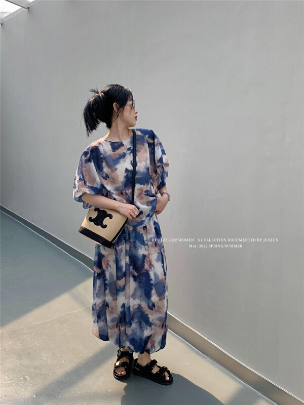 New in early summer! [DT class] bud tie dye loose and slim skirt (without matching) 4618# XYJ