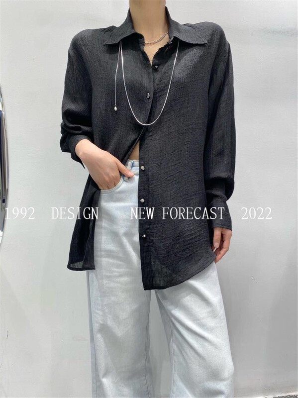 [1992] simple single breasted fashion shirt 3771# XYJ
