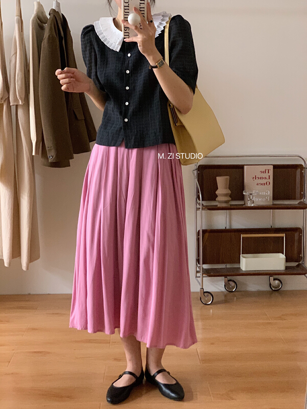 goods in stock! New in early summer! [m.zi studio] Korean minority color matching shirt ys1-5561# HBx