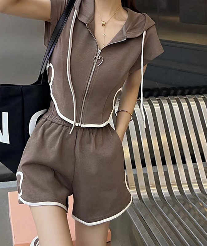 Live broadcast! [JH] fashion shirt + comfortable casual shorts two piece suit 41760# PCZ