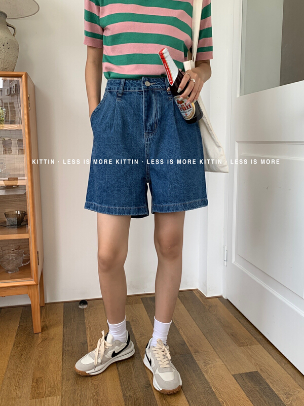 New in early summer! [Kittin] Korean ins casual slim denim shorts 959# XYY
