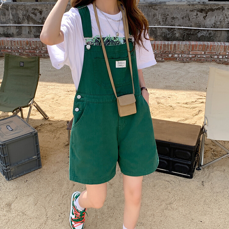 [K.M] Korean version of age reducing versatile loose straight suspender pants (without bag) 883# ZSY
