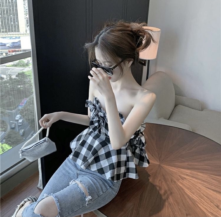 [FC] Korean Plaid versatile bra shirt (excluding T-shirt) 1096# PCZ