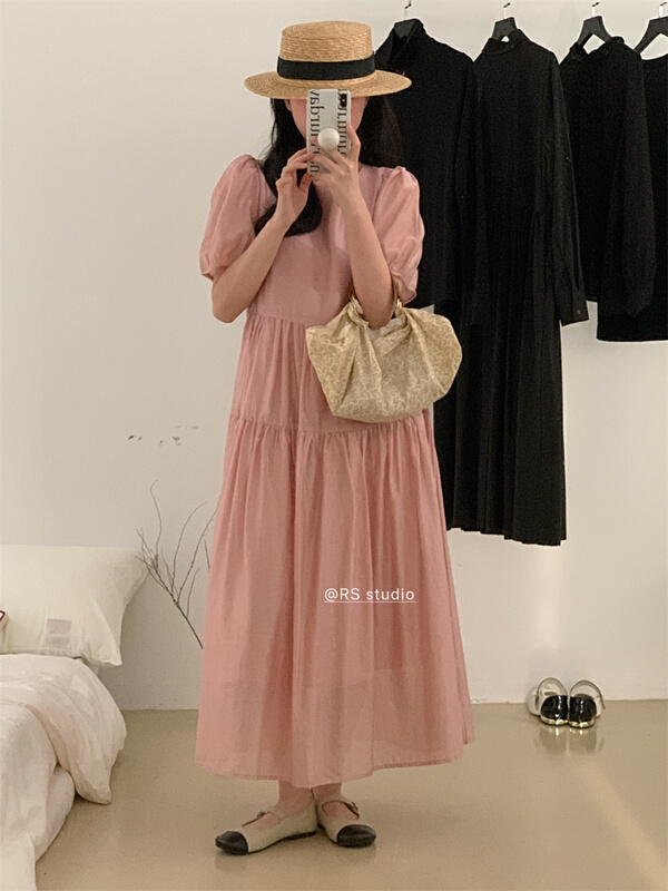goods in stock! New in early summer! [RS] Korean round neck solid dress rs1369# XYY