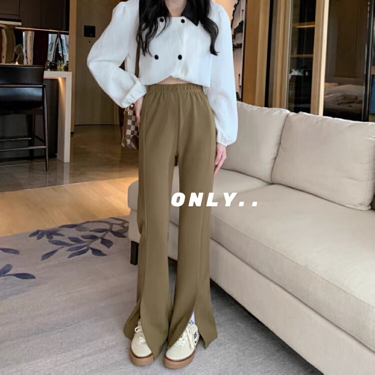 New year in early spring! [only] high waist thin split casual pants 20005# JJ