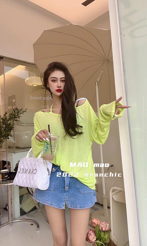 [Maomao] Korean versatile long sleeved sunscreen shirt 762# WTT