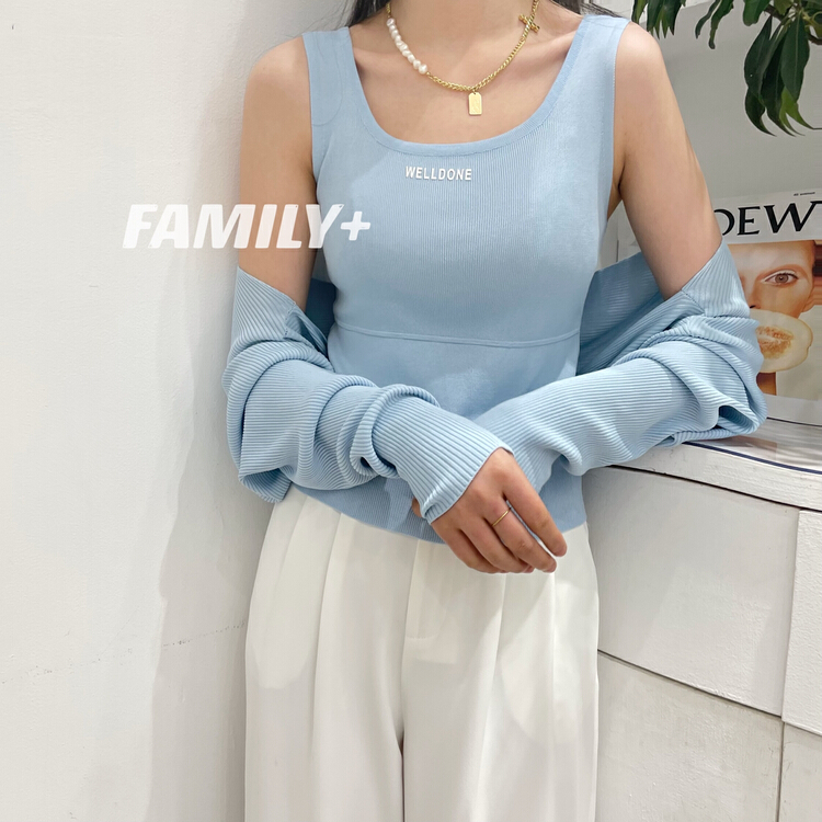 [family +] Korean version versatile simple sunscreen ice silk knitted cardigan (only cardigan) 22210# ozq