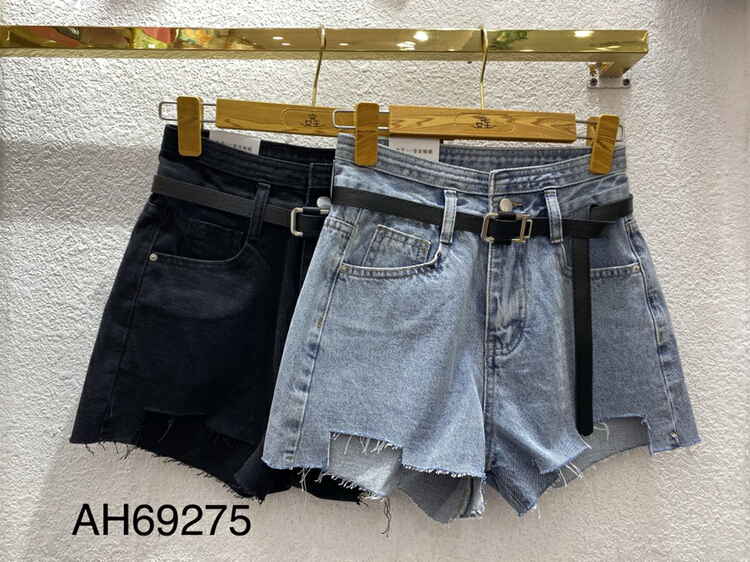 [queen] Korean versatile skinny denim shorts (with belt) ah69275# ozq