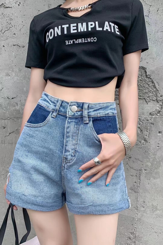 [J-star] Korean versatile skinny denim shorts 6688# Cl