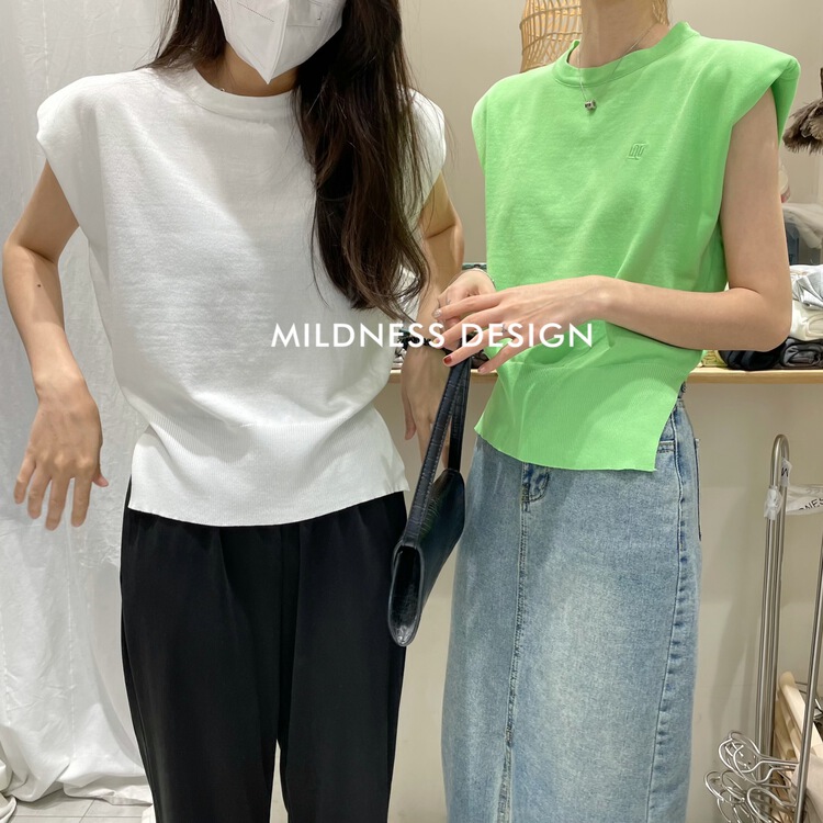 [mildness] ice silk shoulder pad versatile sweater 423# zjy