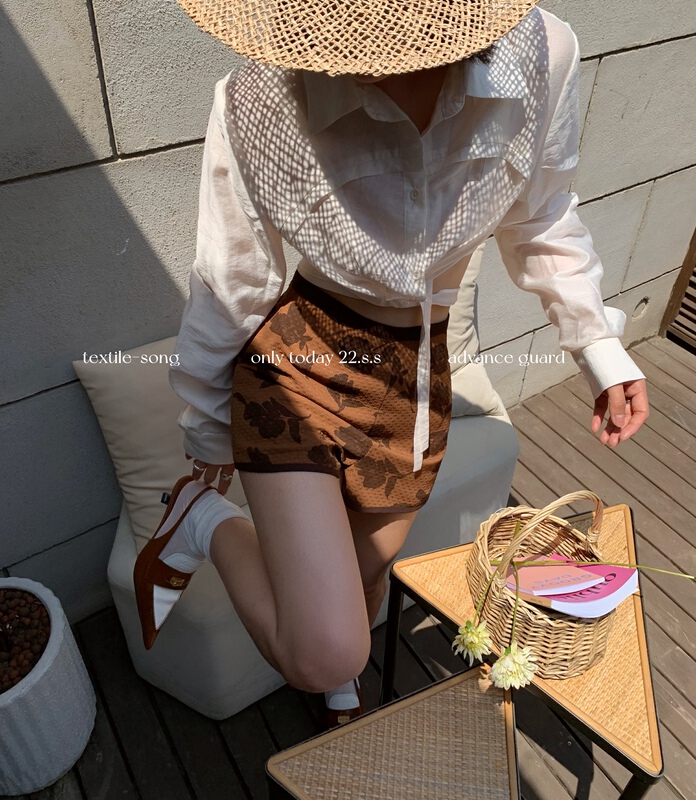 [TS] Vintage jacquard bonded casual shorts ts6363# cqw