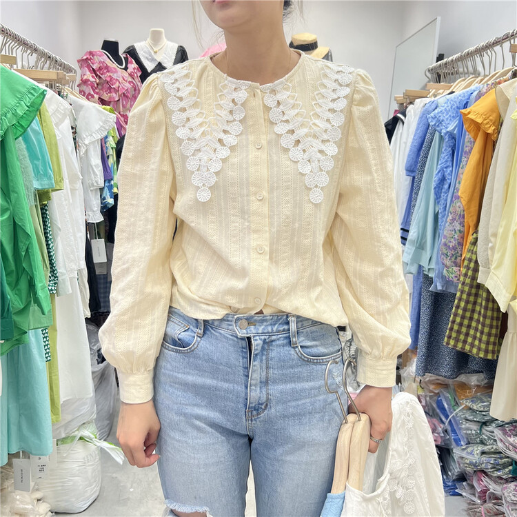New in early summer! [jyn golden rain lemon] fashion aging Vintage shirt 7105# LSL