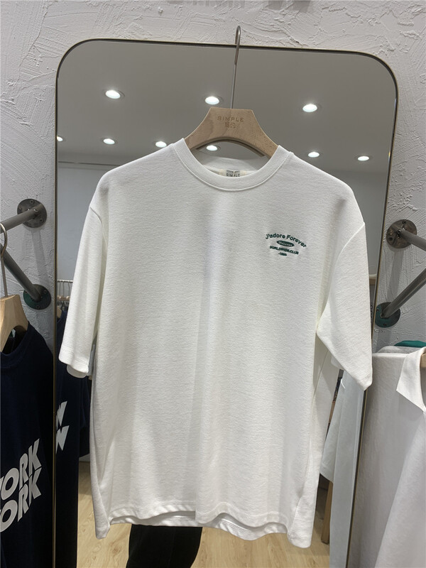New year in early spring! [simple] round neck embroidered lettered short sleeve T-shirt t155# ZZL