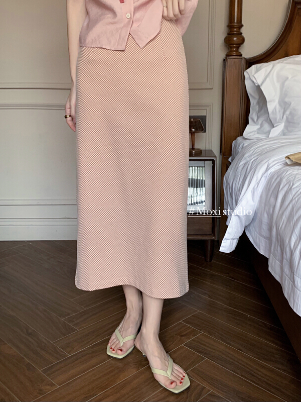 New in early summer! [Moxi] Korean fashion versatile plaid skirt 795127# XJ