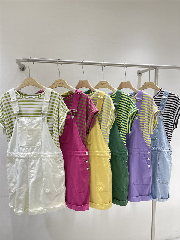 [DT] crew neck simple stripe short sleeve T-shirt 9902# lwy