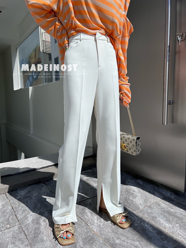 New year in early spring! [OSHA madeinost] split straight versatile trousers 86180# ll