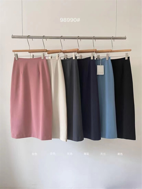 [wanna] Korean solid color slim skirt 98990# cqw