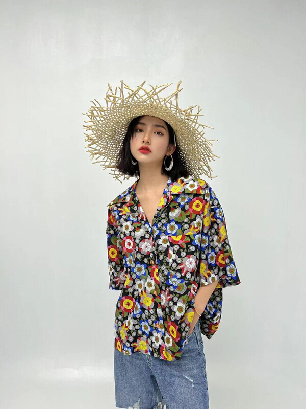 [d.two D2] Hong Kong Style minority printed shirt 2215160# CSX