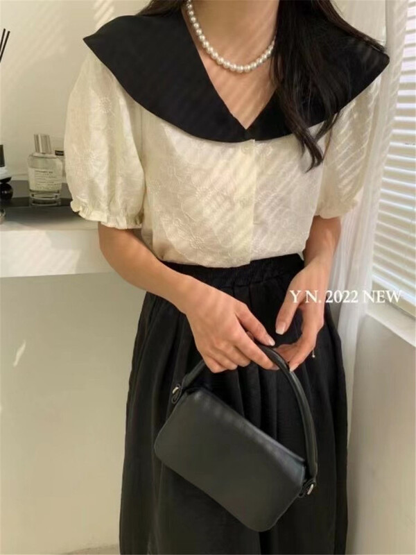 [Naikan Nik] baby collar button up Korean small shirt 9668# lwy
