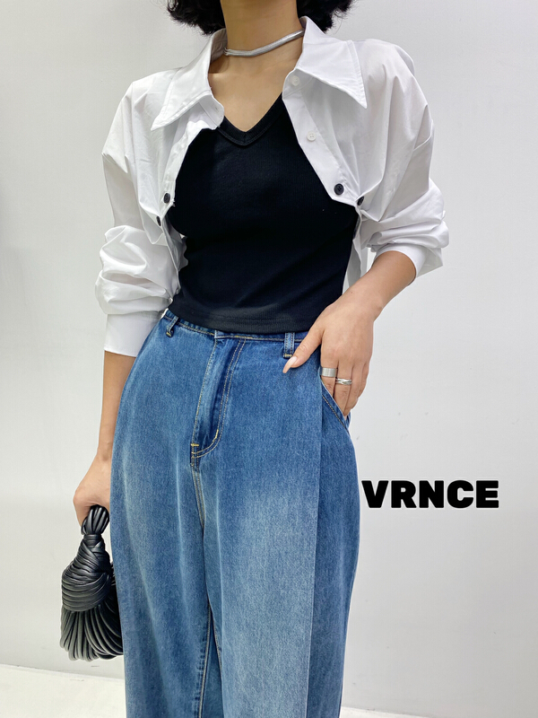 New in early summer! [Vince] Korean senior shirt + simple and versatile vest set 5073# XYJ