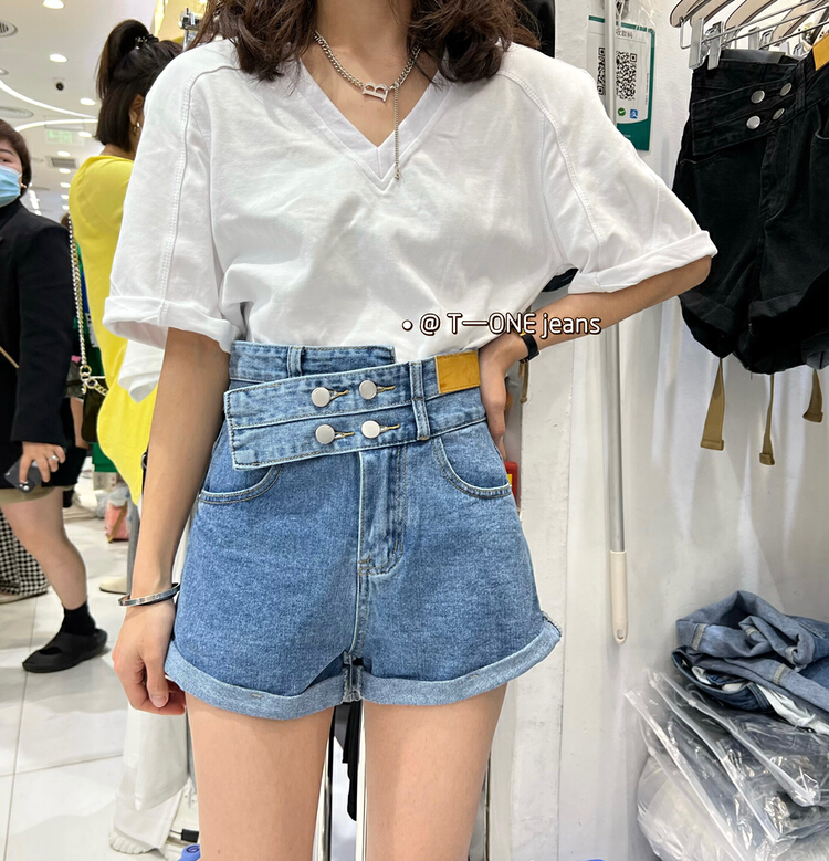 [t one] Korean version with thin temperament and foreign style denim shorts 90959096# LSL