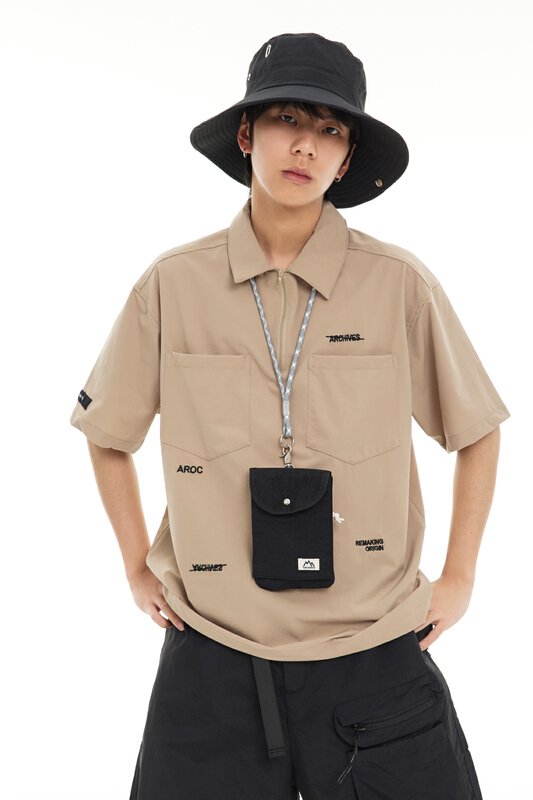 [Tess] fashion fashion double pocket versatile short sleeve T-shirt lov2426\zzl