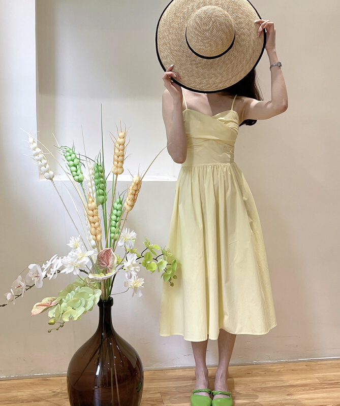 [spirit] temperament pleated suspender dress s22201136# lwy
