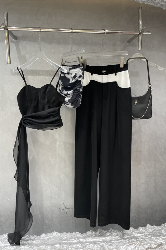 [naisha beard] small and versatile contrast casual pants 6162# CLS
