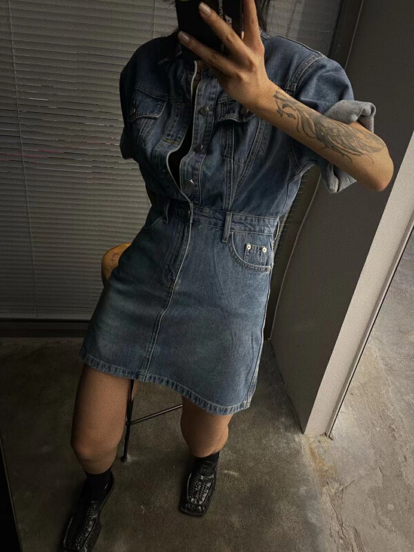 [jvv sister] personalized denim dress 2808# zxl
