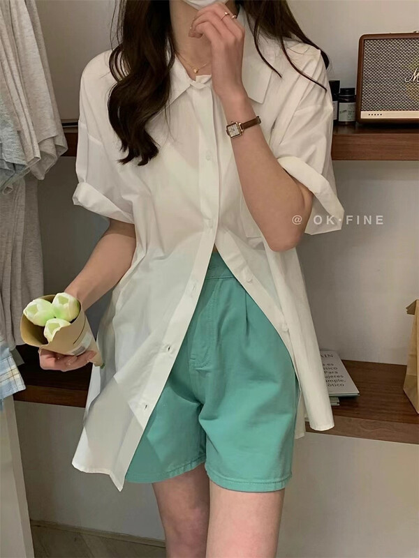 [OK fine] simple solid color casual shirt 3016# ZSY